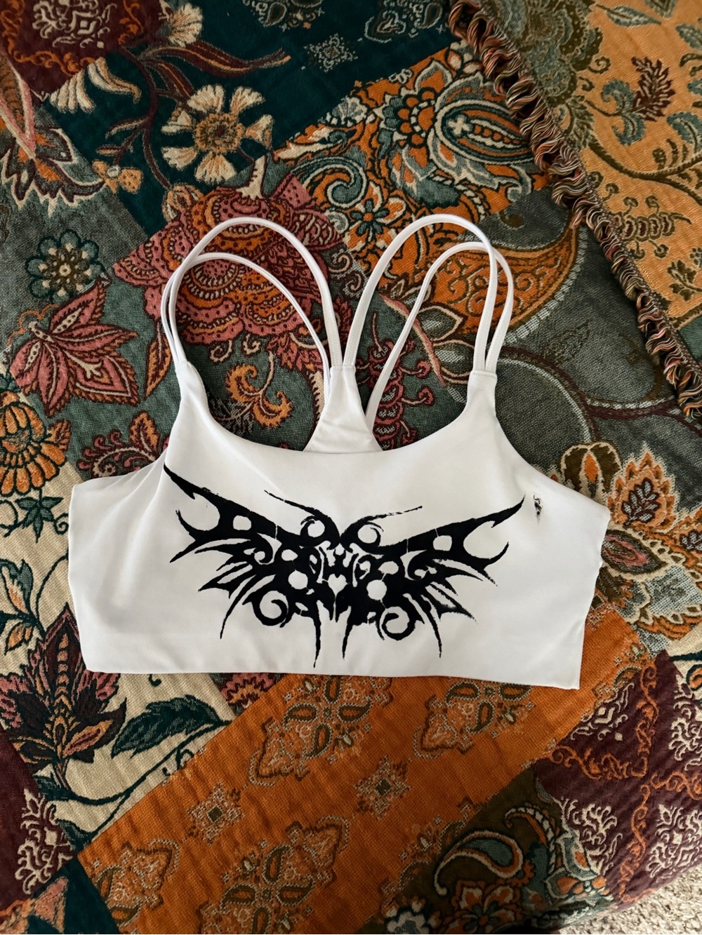 Cyber goth white sports bra